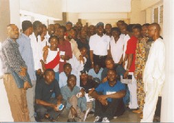 Mr. Olayinka Abiodun (centre in cap) with some of the past participants of our professional website design course seminar on Saturday 5/3/05